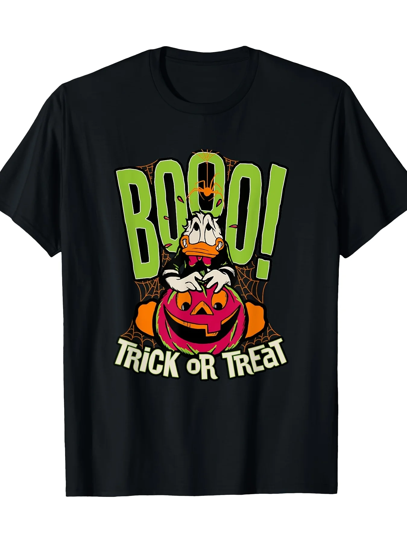 

Футболка с принтом на тему Хэллоуина Диснея. Мужская модная тенденция. Комфортный топ. Мужская и женская футболка унисекс с круглым вырезом и короткими рукавами.