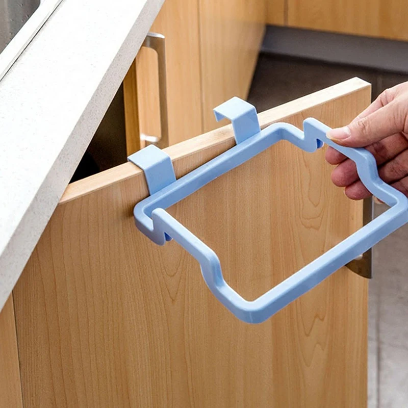 Trash Rack Storage Garbage Bag Holder Cupboard Door Back Kitchen Garbage Rubbish Bag Cabinet Hanging Kitchen Organizer