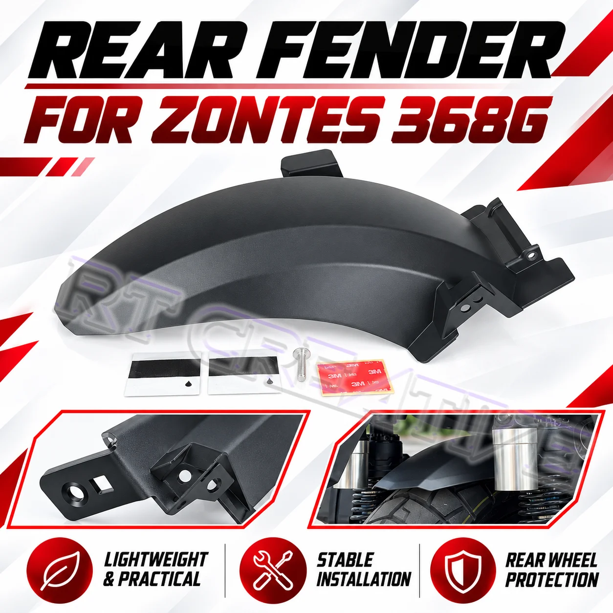 Aluminum Alloy Backrest Fender Windshield Engine Protective Cover Motorcycle Parts Compatible ZONTES 368G 2024