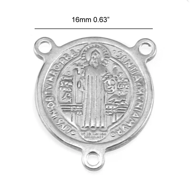 20 stücke San Benito Medaille Jesus Saint Benedict von Katholizismus 1,2,3 loops Charms Tags Edelstahl Runde Anhänger Für Halskette