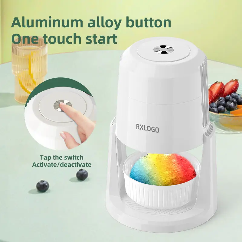 Ice Maker Mini Electric Shaved Ice Machine 135w Portable Snow Cone Maker Ice Crusher Dual Tone Adjustment