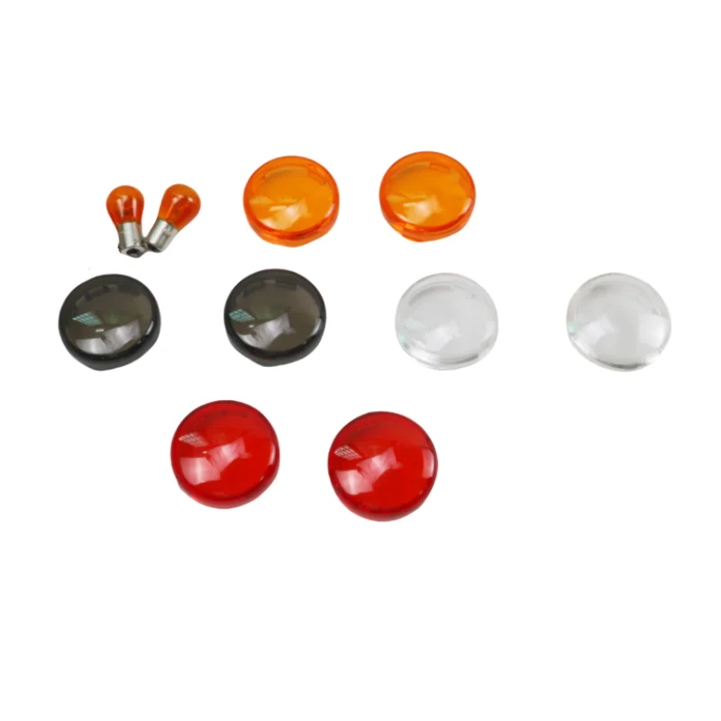 Motorcycle Turn Signal Indicator Light Len Cover with Light Blub for Harley Dyna Sportsters XLH883 Softai