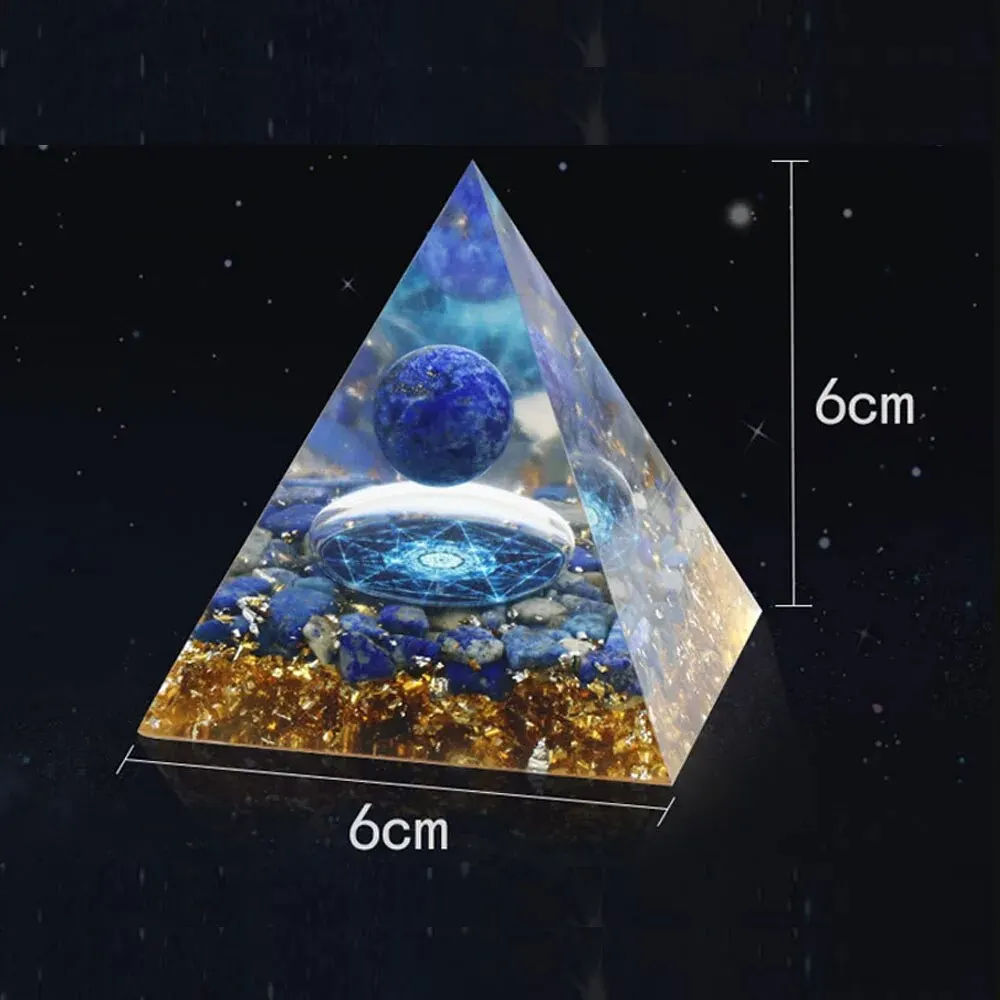 1pc 6cm Natural Stone Crystal Quartz Ball Pyramid Resin Gel Wrapped Crystal Crushed Stone Home Small Ornament Jewelry Accessory