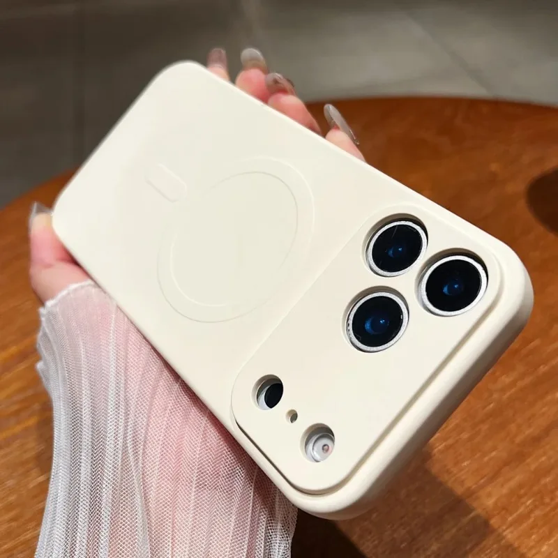 الأصلي السائل سيليكون ل Magsafe جراب هاتف آيفون 17 برو ماكس 16 15 14 13 Mini 12 11 17 برو الهواء المغناطيسي فوندا غطاء