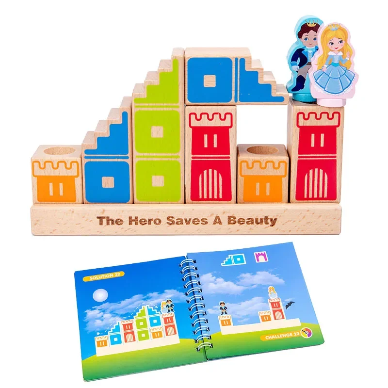 

Дети Монтессори деревянное 3D строительство образование логическое мышление сенсорные игрушки детский уровень вызова игры подарки для детей