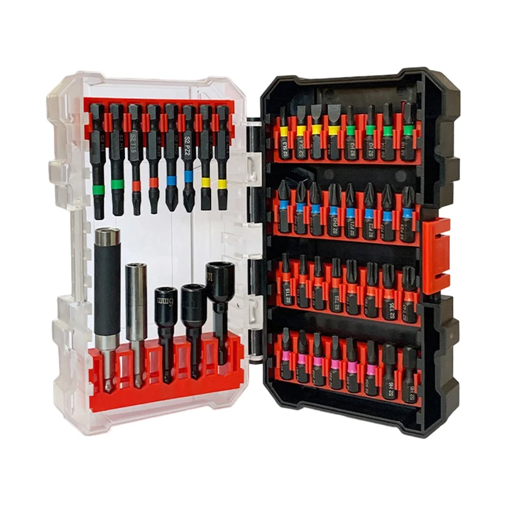 45 Piece Strong Magnetic Screwdriver Set Alloy Hexagonal Handle Bits With Black Phosphating Finish For Repair Tools Kit