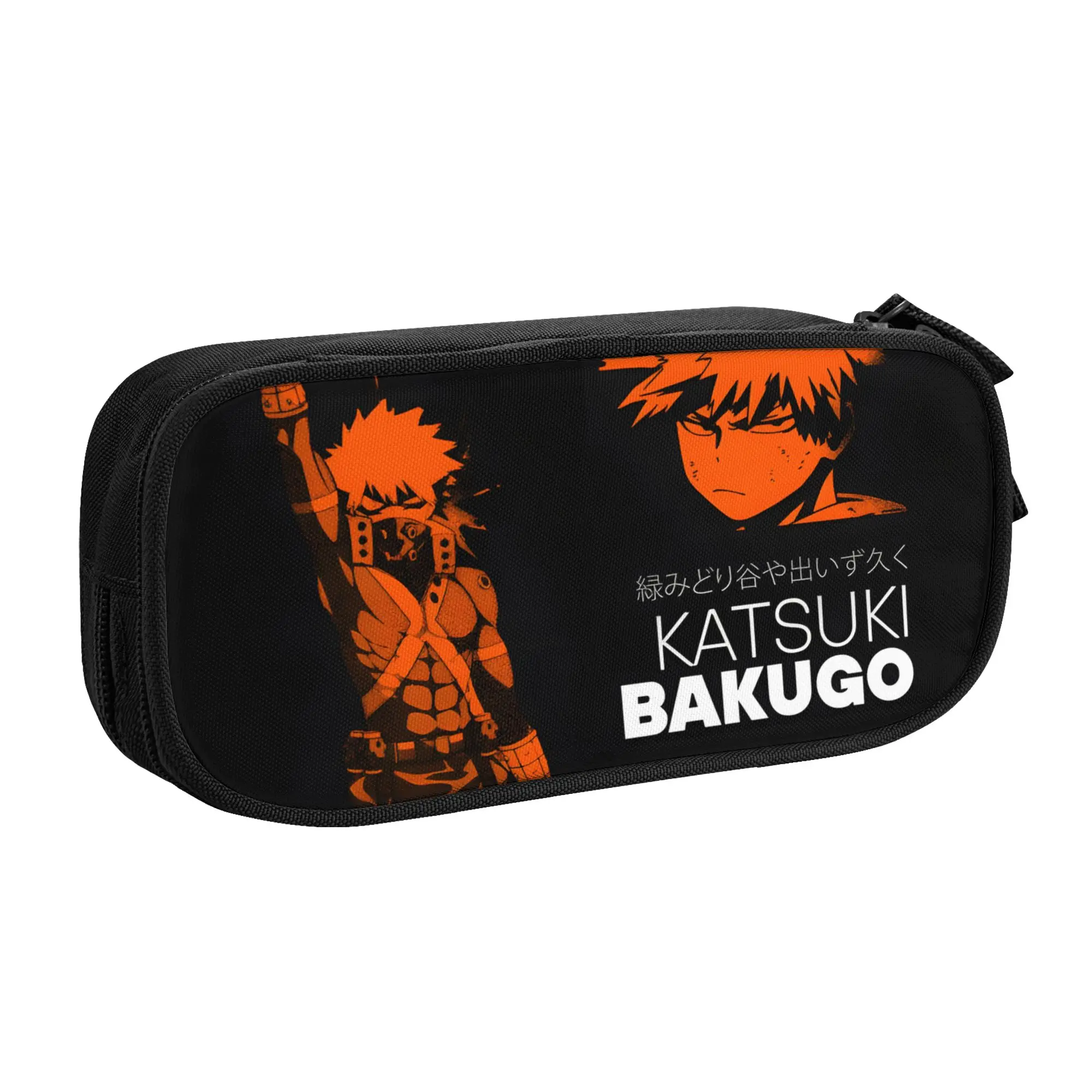 1 Piece Orange Bakugo Pencil Case for Students Gifts Pen Box Pencil Bag My Hero Academia Stationery Supplies Pen Holder Bag