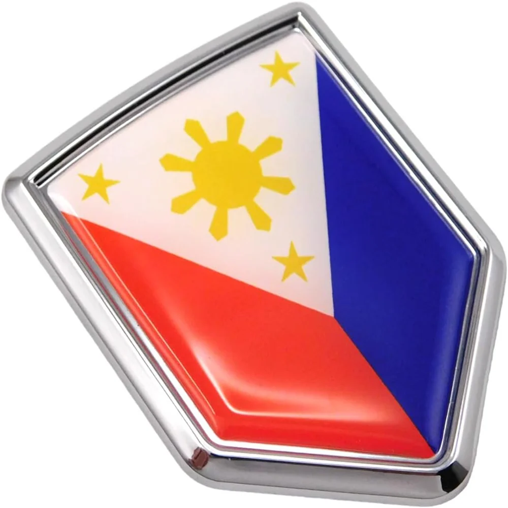 Bandera filipina Filipinas coche motocicleta Auto Chrome emblema 3D calcomanía parachoques pegatina emblemas de coche