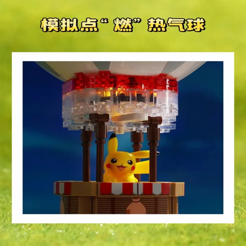 Original pokemon poke bola blocos de construção modelo kit, pikachu montar quebra-cabeça brinquedos para crianças interessante coleção presente aniversário