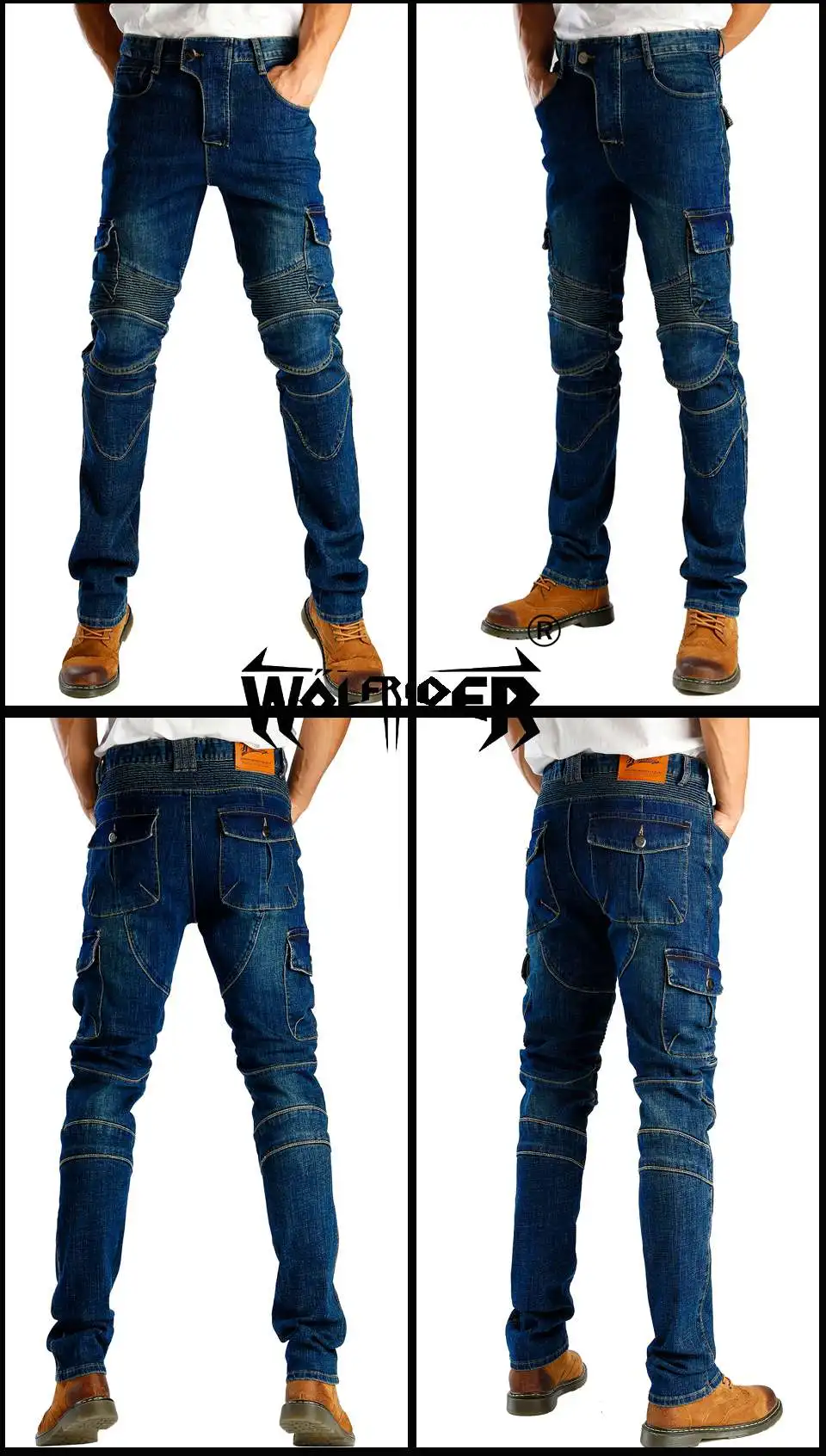 دراجة نارية ركوب الجينز السراويل الربيع والخريف الرجال حماية سباق الرياضة الأراميد السراويل موتوكروس واقية درع WF-06