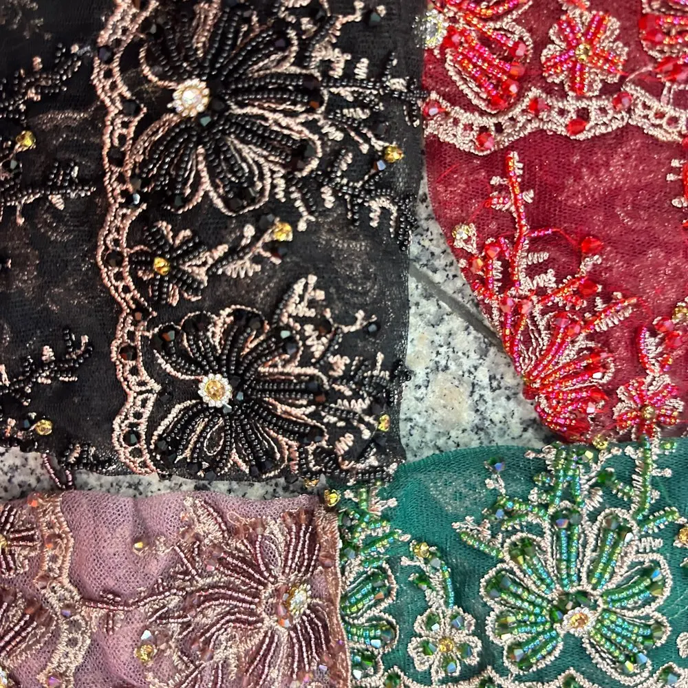 Hijab da donna musulmana Nero Grigio con perline Foulard Ramadam Festa serale Sciarpa Kufi di lusso Dubai Turbante Cappello islamico