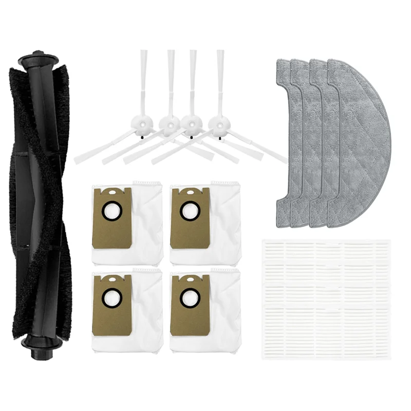 TAIGH-For Miwhole M8 Pro Robot Vacuum Accessories Dust Bag Mop Cloth Hepa Filter Roller Side Brush