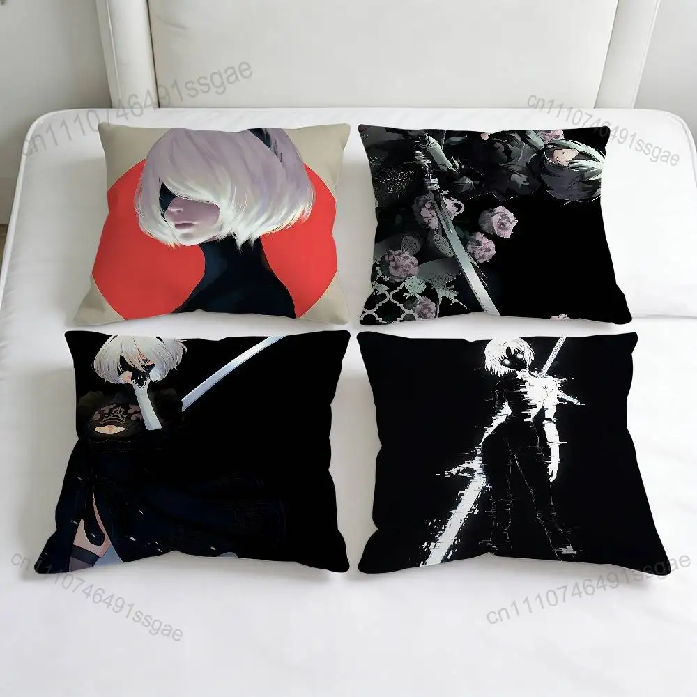 

Cool N-NieR A-Automata 2B Fashion Square Pillow Case Durable Throw Pillow Cover for Sofa Couch Chair