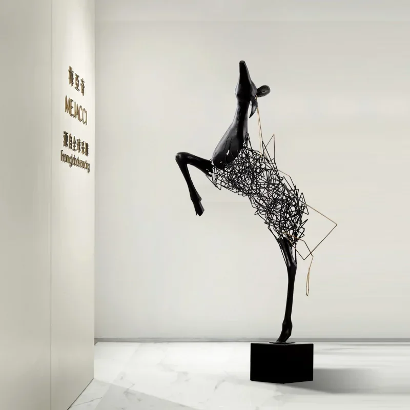 Sculpture Art Deer Exhibition Hall Lobby Animal Floor Ornaments
