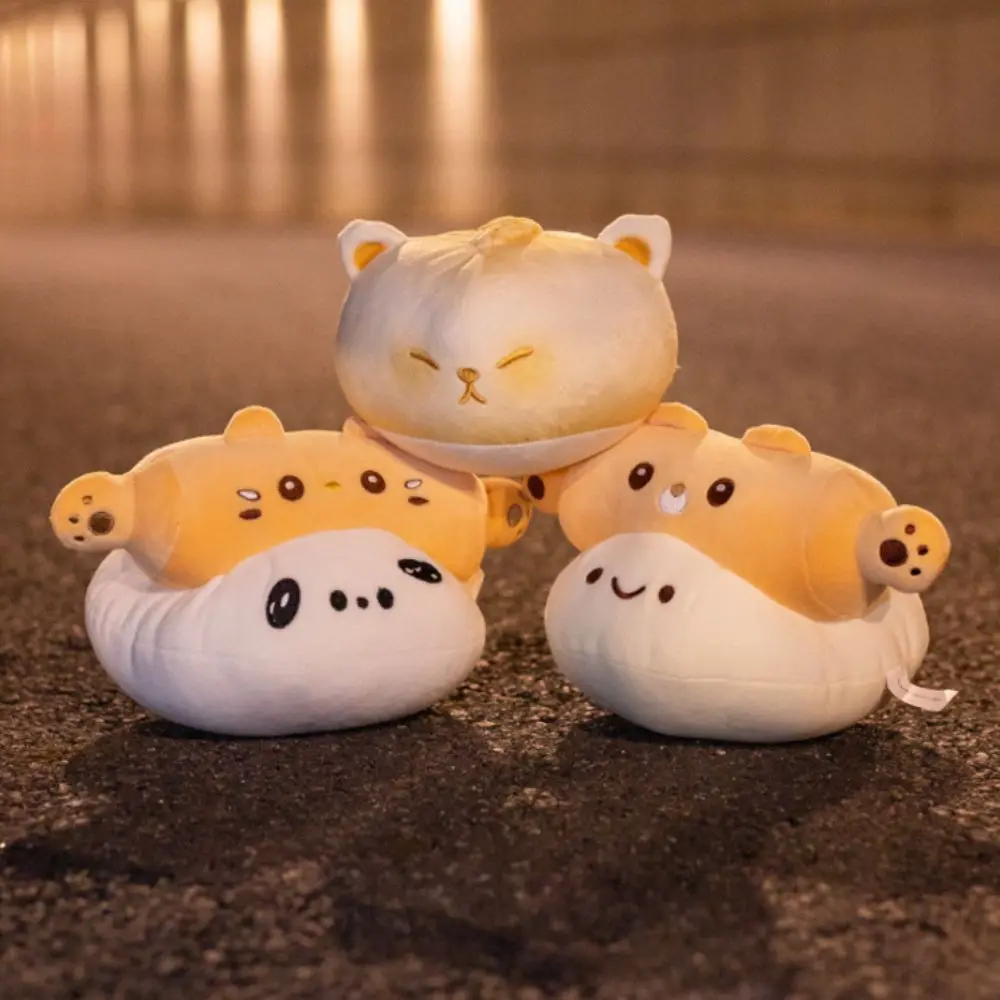 Soft Rolling Pin Cat Plush Toys Big Eyes Cartoon Dough Cat Plush Doll Kawaii Smile Rolling Pin Dog Plush Doll Children's Toys