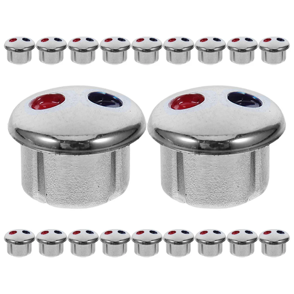 

20 PCS Hot Water Faucet Cap and Cold Buttons Temperature Control Handles Bathroom Sink Knobs Replacement