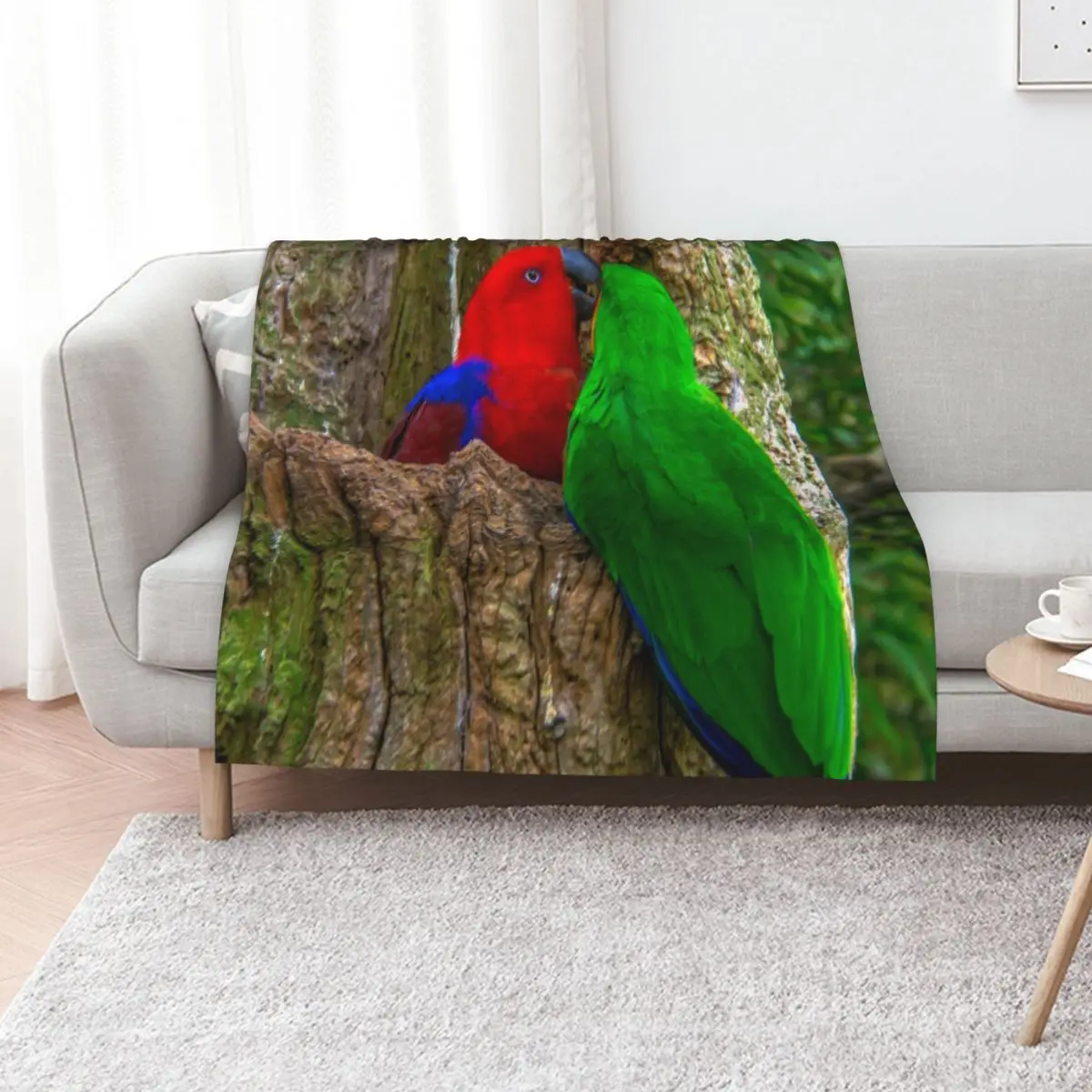 Eclectus Parrots Throw Blanket Plaid for sofa Fashion Sofas Hairy warm for winter Baby Blankets