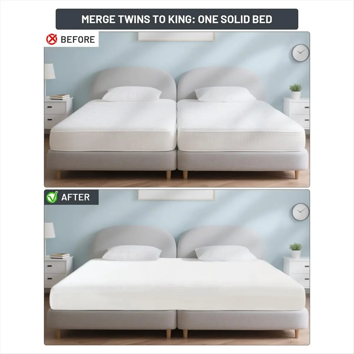 

A25I Fitted Sheet with Bed Bridge Twin XL to Converter Kit with Split Filler for Adjustable Bed