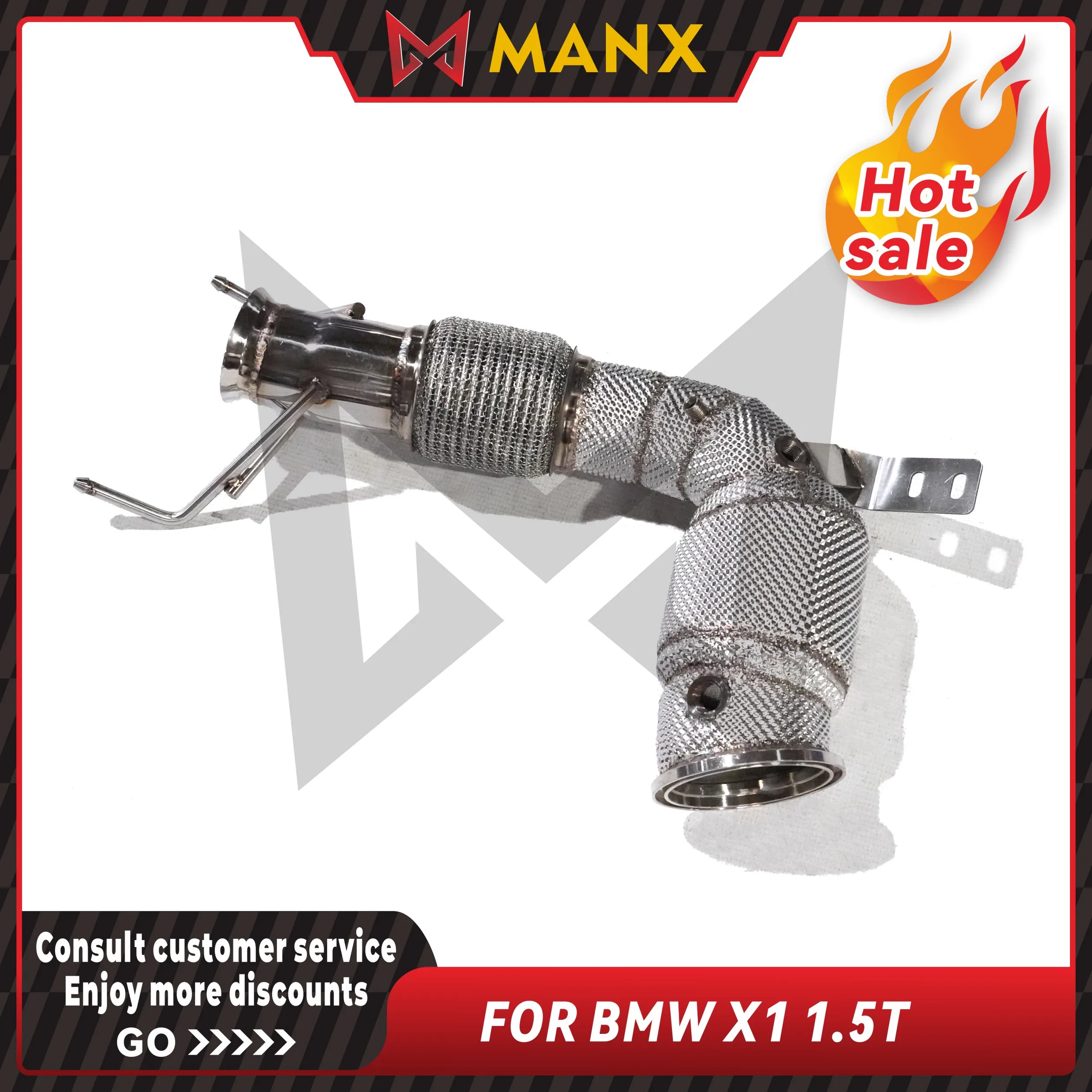 

Catalyzed Downpipe Catless Downpipe for BMW X1 1.5T Performance Exhaust pipe with heat shield