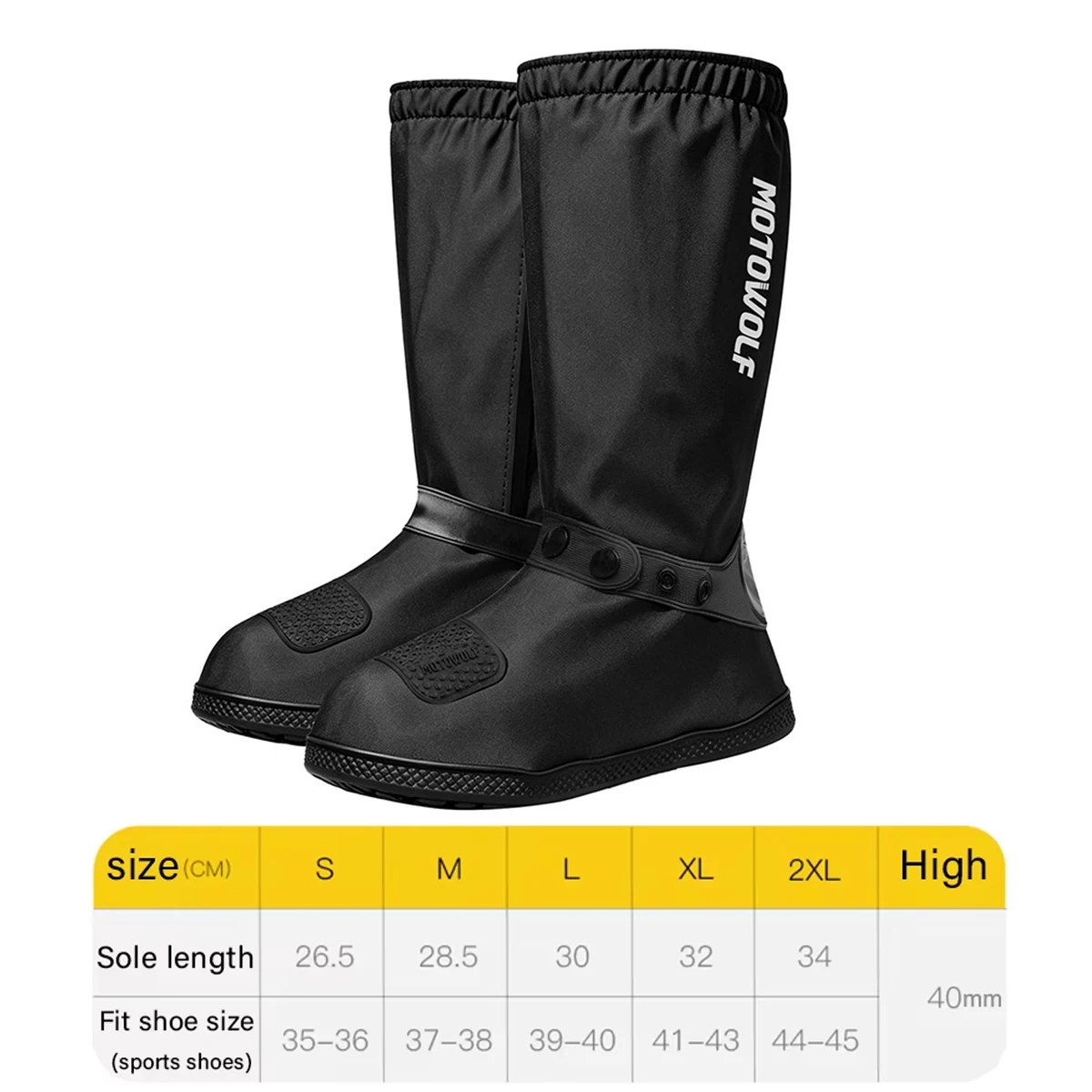 Motorcycle High Tube Rain Boots Waterproof Reflective Non-Slip Footwear Motorbike Cycling Bike Reusable Protection Accessories