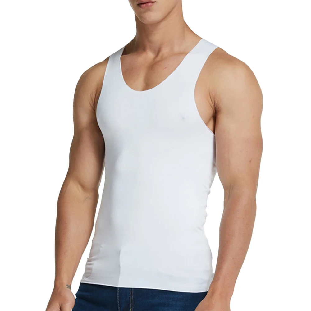 Beach Club Daily Vest Top Casual Comfortable Fit Ice Silk Men Outdoor Pullover Seamless Sleeveless Slim Soft New