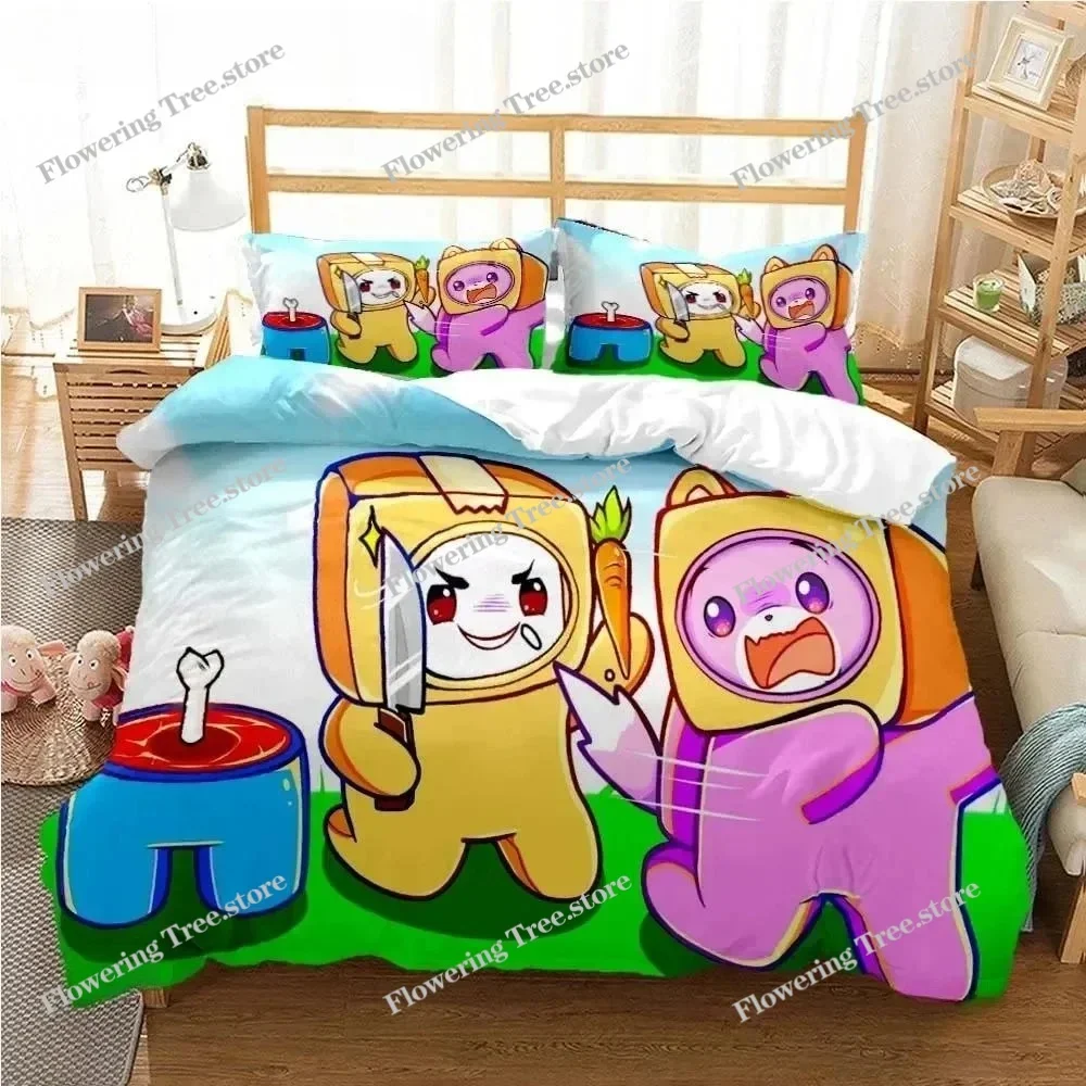 

Cute L-Lankybox Bedding Sets 3D Printed Quilt Cover and Pillowcases Foxy Boxy Duvet Cover SingleDoubleQueenKing
