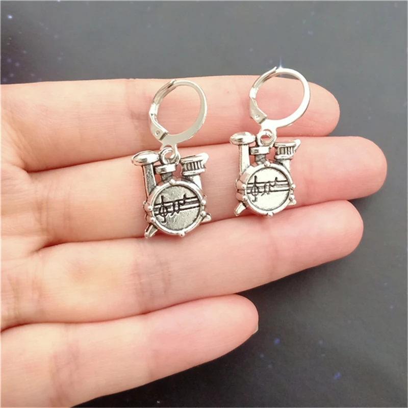 Mini Drum Earrings, Minimalist Earrings for Man Woman, Musical Instrument Earrings, Drum Leverback Earrings, Music Lover Gift