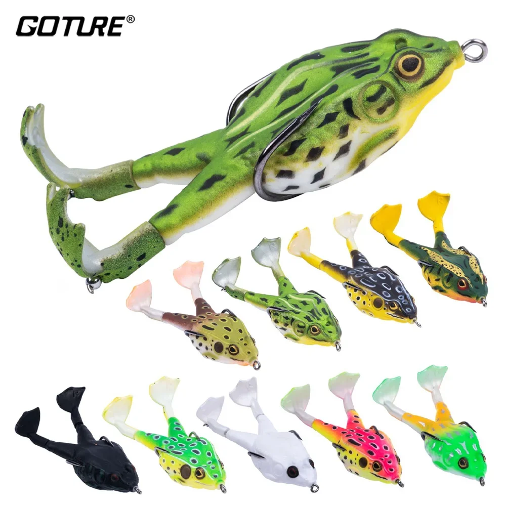 Goture 8.4g 13.6g 16.6g Frog Fishing Lures Soft Tube Bait Topwater Swimbait Floating Bait with Hook for Bass Trout Fishing Rod view 2