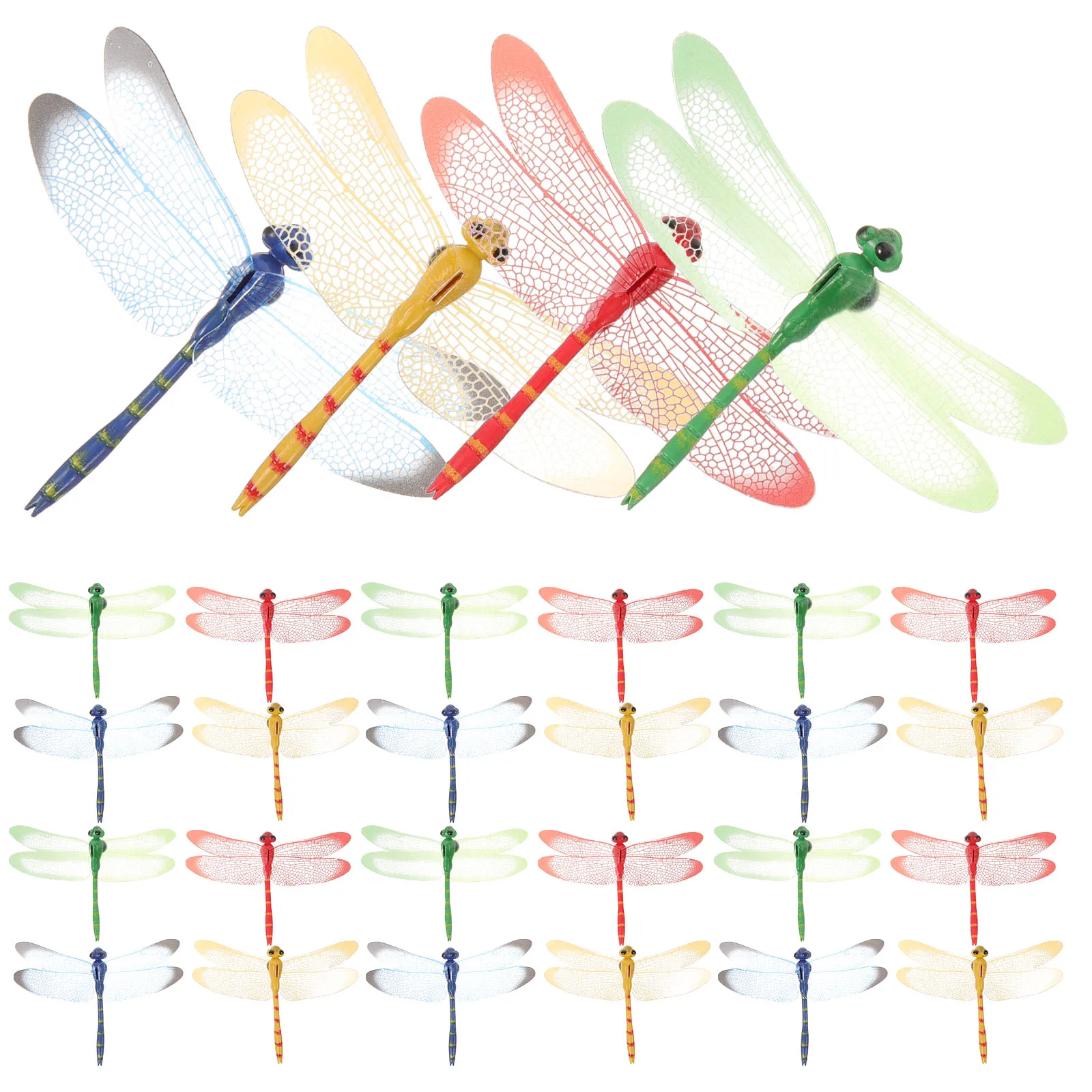 25 個模擬 3D トンボ装飾 PVC マグネット冷蔵庫ホワイトボード装飾冷蔵庫マグネットホームオフィスウォールステッカー