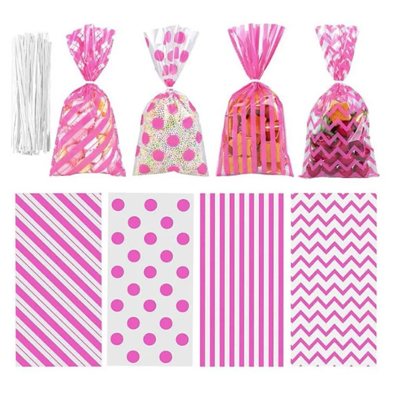 

60pcs Transparent Plastic Candy Gift Bags Cookie Snack Packaging Clear Opp Cellophane Bag Birthday Wedding Christmas Party