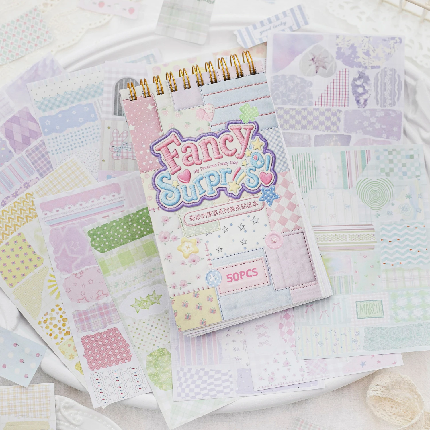 50sheets Ins Handmade Collage Material Message Memo Die Cutting Sticker Book DIY Scrapbook Aesthetic Supplies