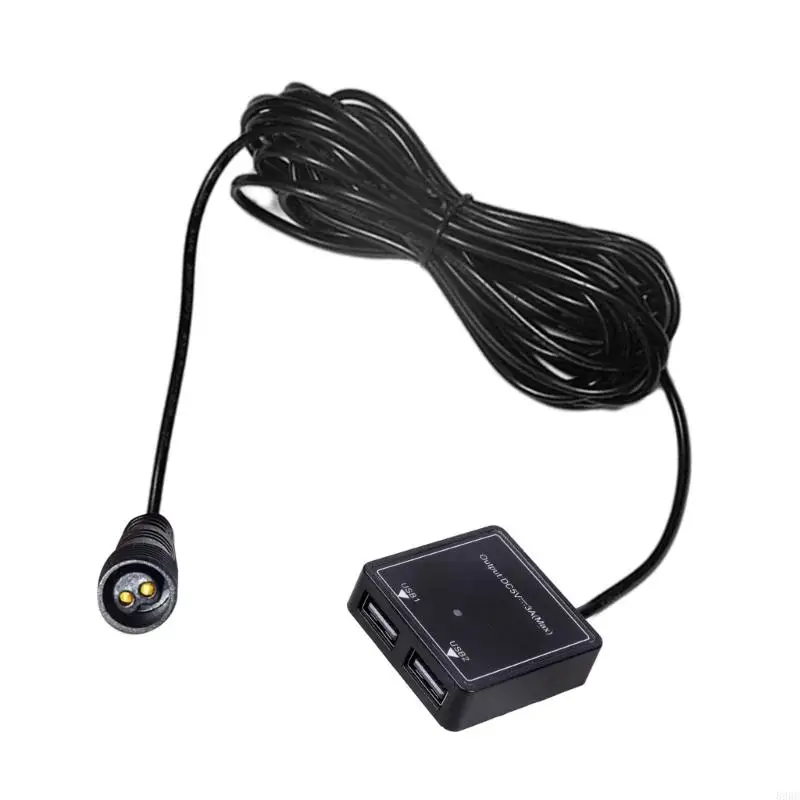 Double USB Charging Converter with 2Pin Aviation Plug Suitable for Solar Panel Phone Camera Fan Light 5V 30V Input 896C