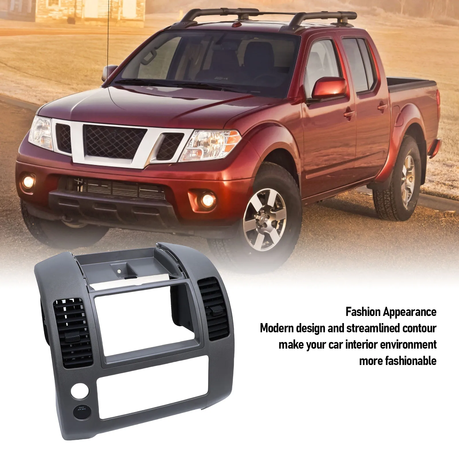 

Center Dash Console Instrument Panel Bezel Replacement for Frontier 2005-2020 Car Center Console Bezel Center Console Bezel