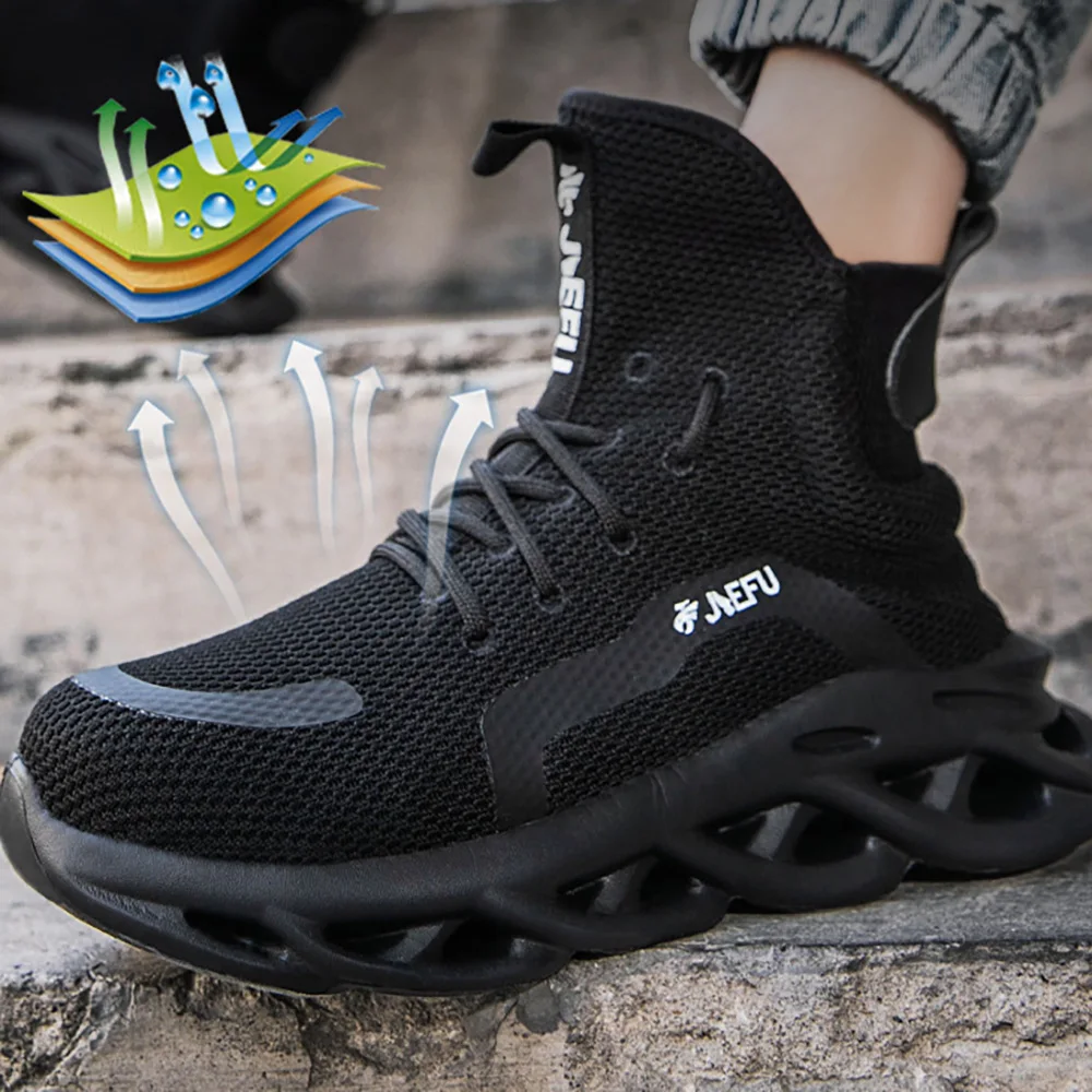 Sepatu Safety Steel Toe ArmorToe Baru untuk Pria, Model Tinggi Anti Benturan, Anti Tusuk, Ringan, dan Bernapas # Armor2784