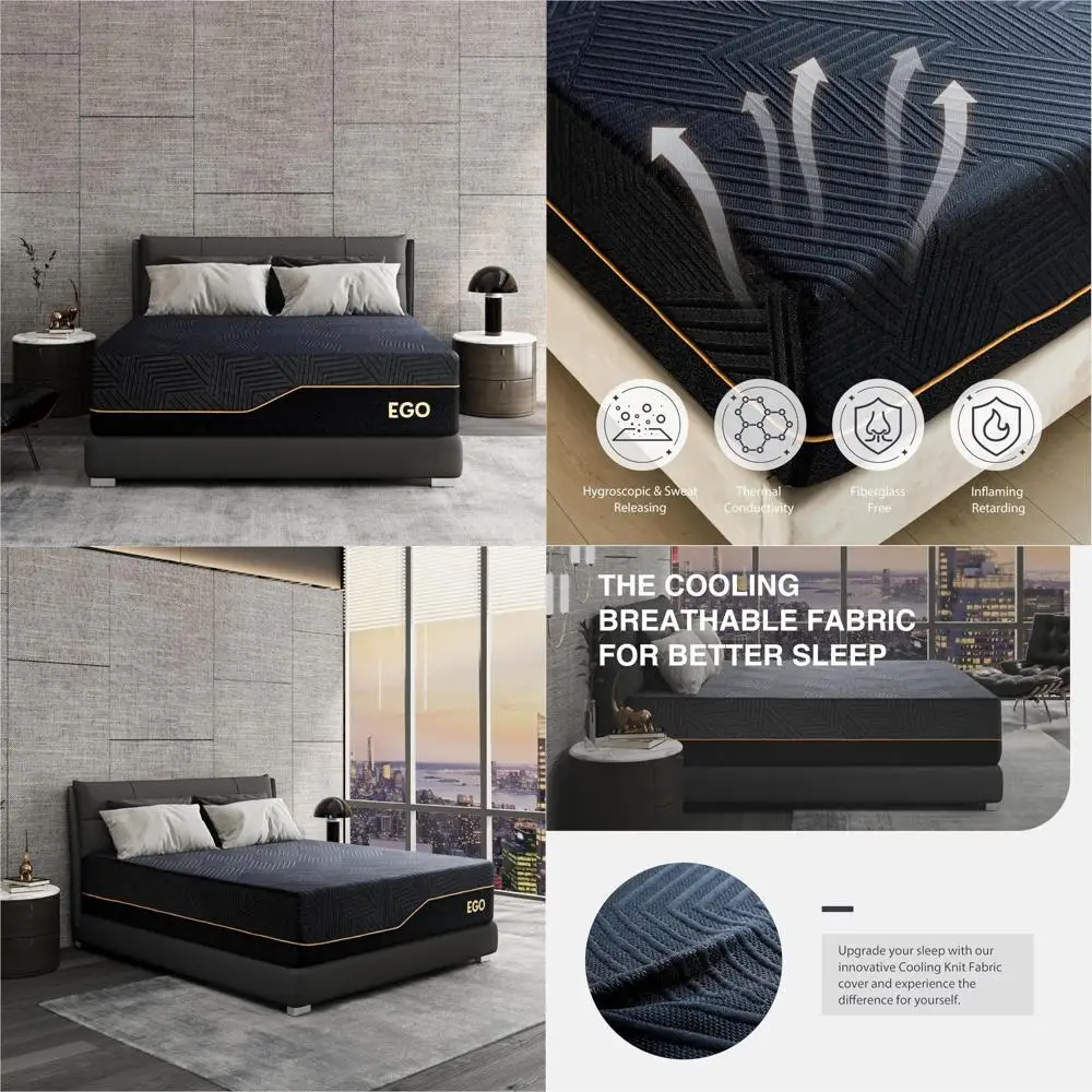 14 Inch Memory Foam Mattress with Cooling Fabric Cover, Copper Infused Foam, US-Made, High-Quality Sleep Solution