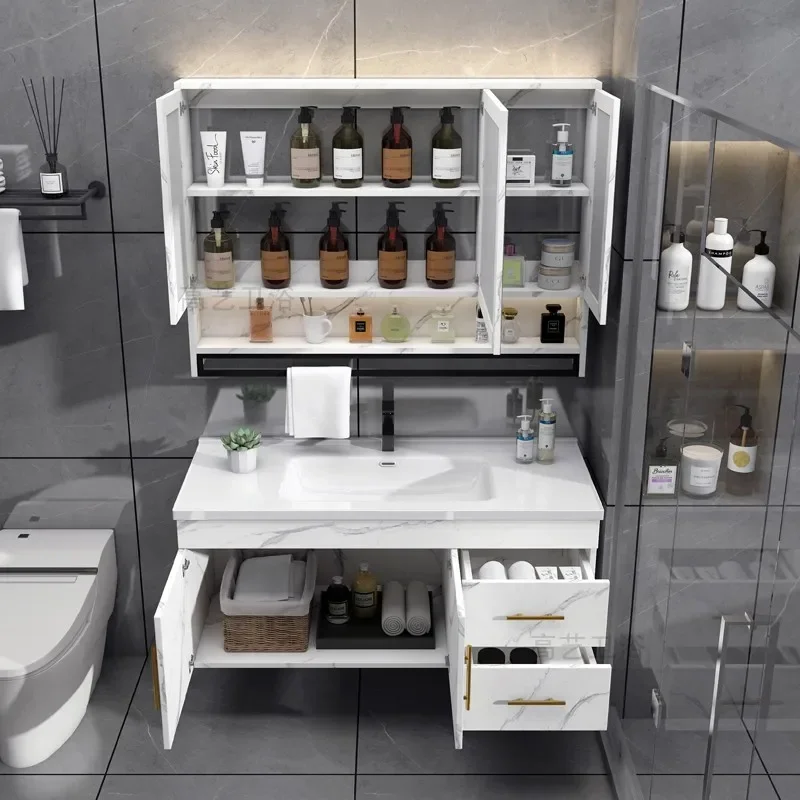 

Postmodern Mirror Bathroom Cabinet Storage Drawers Accessories Wall Bathroom Cabinet Sink Trendy Luxury Display Salon Furniture