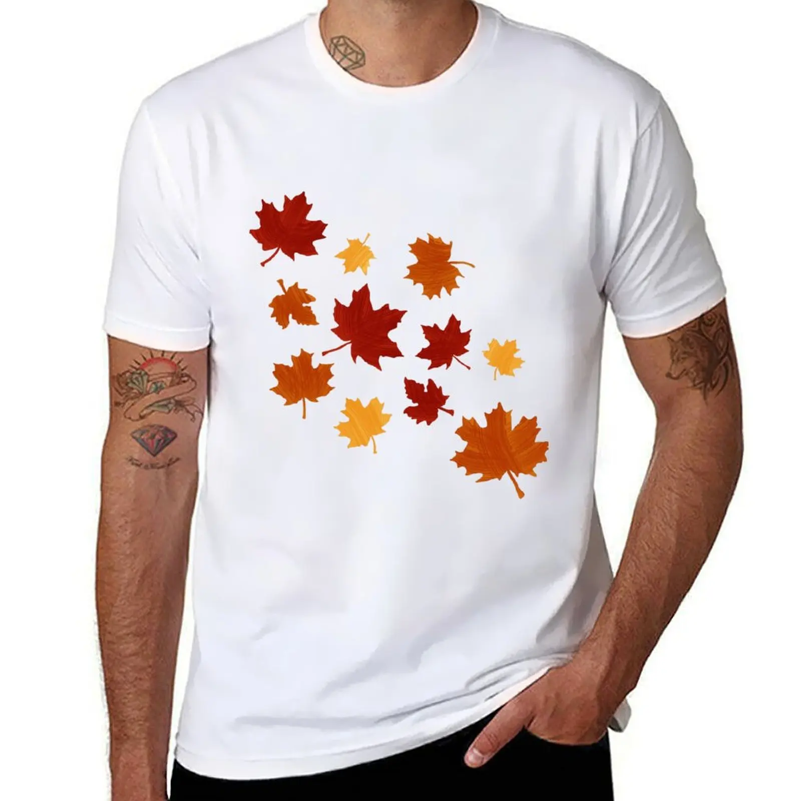 

Maple leaves, autumn, fall T-Shirt vintage clothes shirts graphic rapper graphic tees oversized men workout shirt