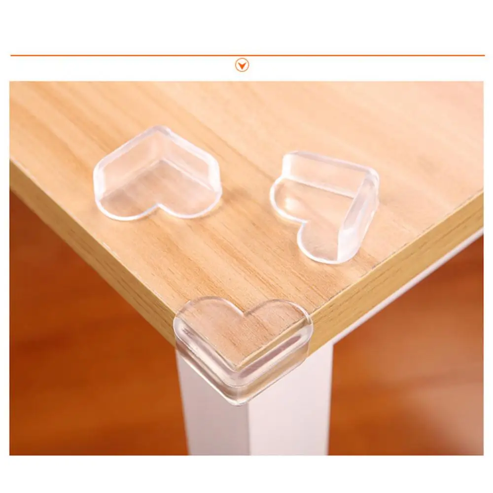 

10Pcs Children Table Corner Protective Pad Anti-collision Corner Heart-shaped Table Corner Transparent Silicone Protective Cover