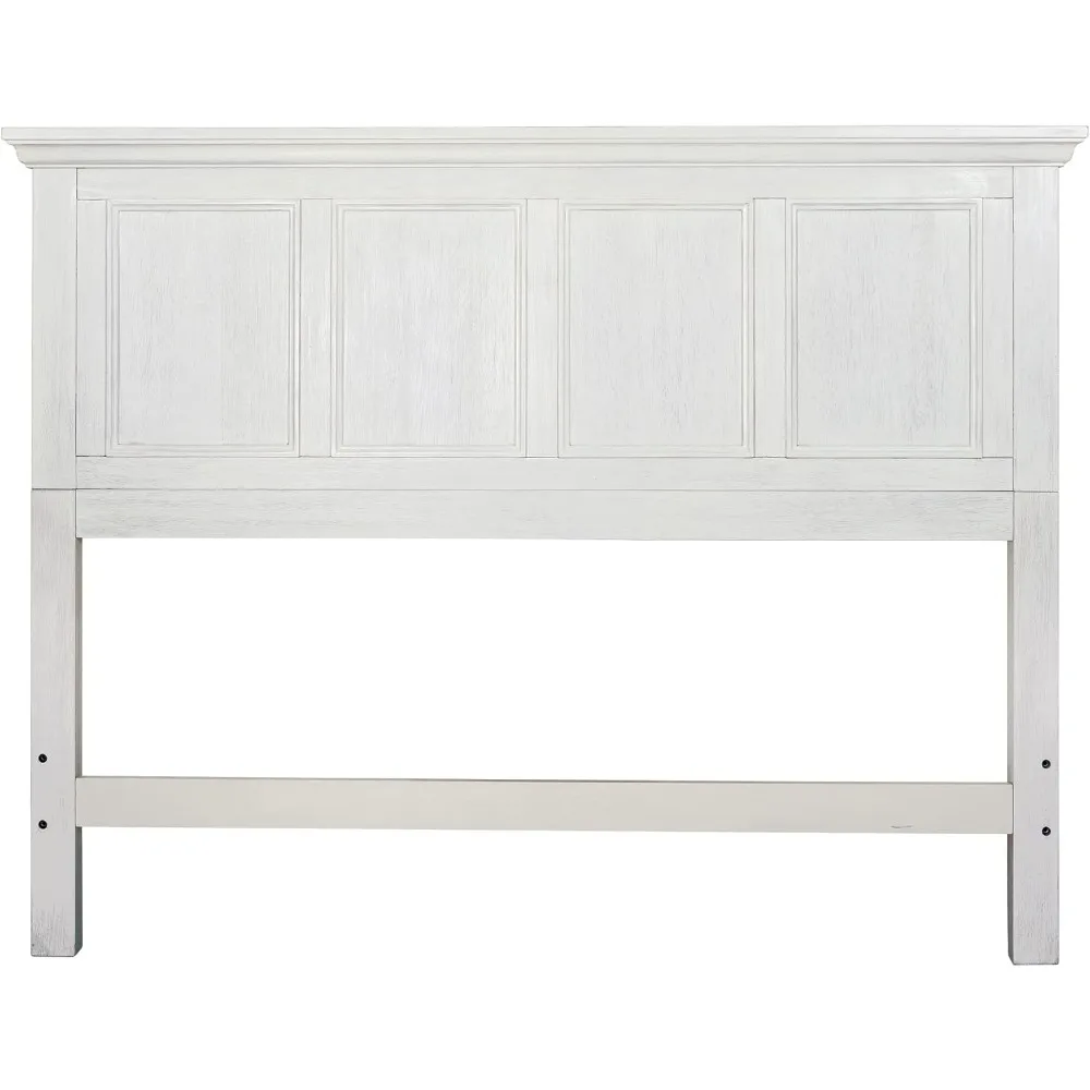 Farmhouse Basics Queen Headboard Only, Rustic White Finish,Bed Heads ,Bedroom Furniture,Durable