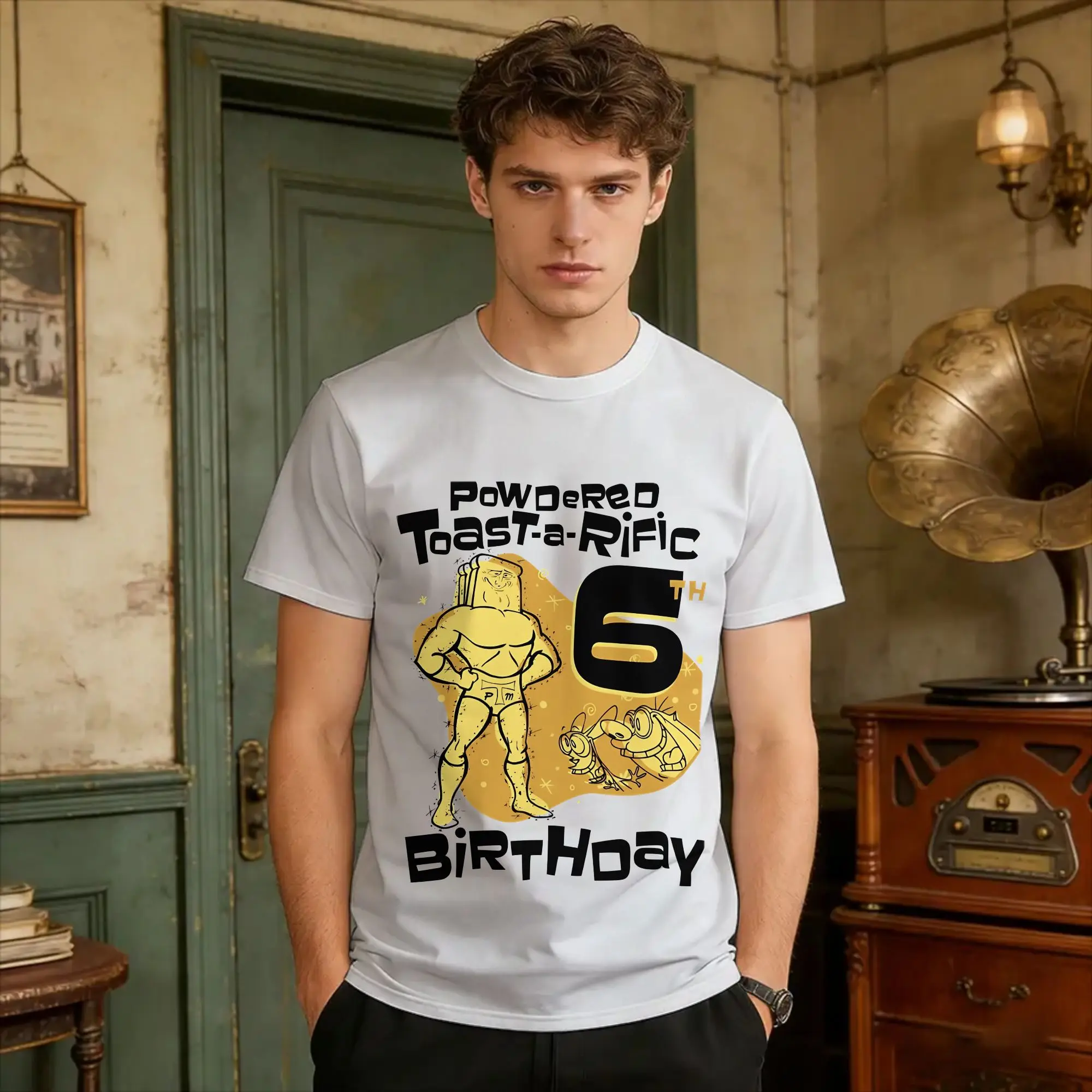Couple T Shirt Ren And Stimpy Vintage Powder Toast-Errific Th Birthday T-Shirts Hippie  Summer Tees Cotton Clothes Birthday Gift