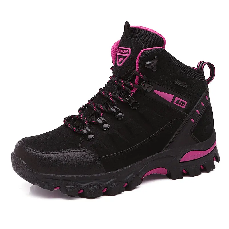 Women boots trekking shoes 2024 women hiking boots women work and safety shoes outdoor high top non-slip sneakers mountain boots