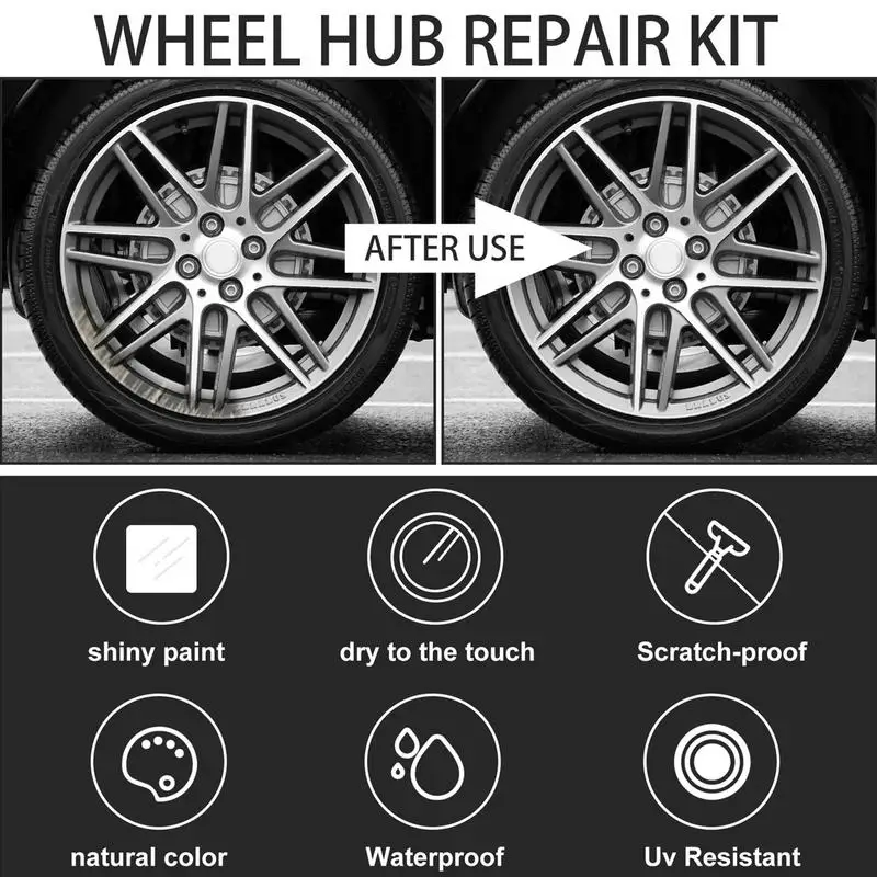 Kit de réparation de roue de voiture en alliage, redonner une nouvelle apparence, roue automatique, adhésif, antirouille, fixe les rayures et les bosses