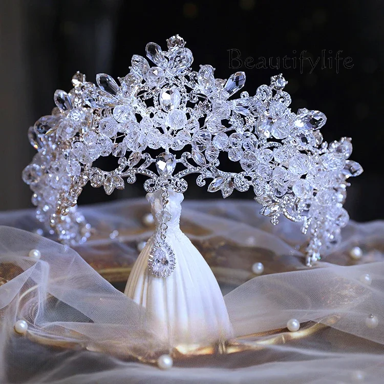 

Crystal Crown Water Drop Pendant Exotic Wind Headgear Studio Crown