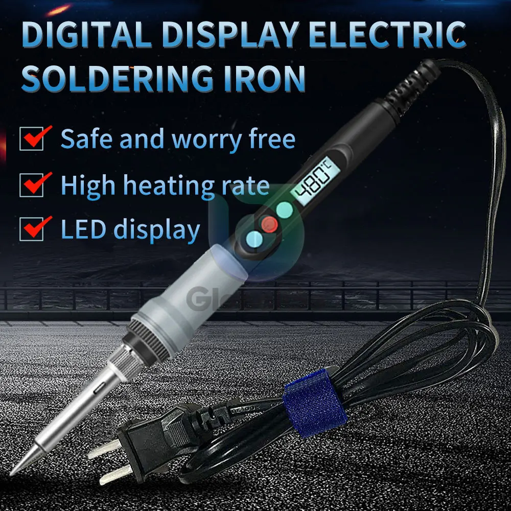 100W Electric Soldering Iron Digital Temperature Adjustment Ceramic Heating Automatic Sleep Electronic Repair Welding Tools