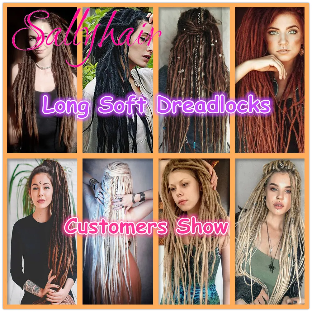 Sallyhair Dreadlocks da 36 pollici intrecciare all'uncinetto sintetico estensioni dei capelli morbide fatte a mano trecce Reggae Hair Dread Locs Faux Locs