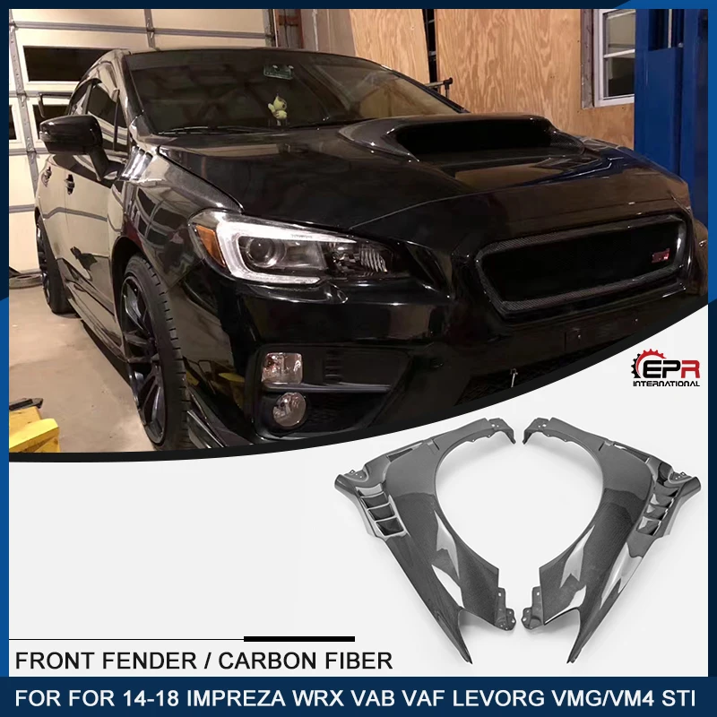 

For 14-18 Impreza WRX VAB VAF Levorg VMG/VM4 STI Carbon Fiber DAM Style Front Over Fender +8mm Glossy Fibre Wheel Arch Cover Kit