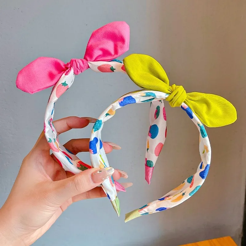 2024 New Children Lovely Strawberry Ornament Headband Headwears Baby Girls Cute Colors Hair Hoop Headbands Kids Hair Accessories