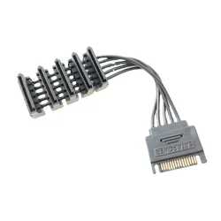 Extremely Short PC Desktop Computer ATX SATA Power Supply Cable 1 to 5 Splitter 18AWG 14cm Socket Spacing 6mm