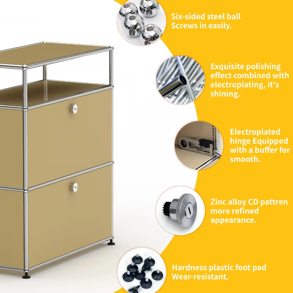 Modern Modular Metal Sideboard Cabinet｜2-Unit Flip Door Storage Console｜Minimalist Entryway or Living Room Shelf - AliExpress 
