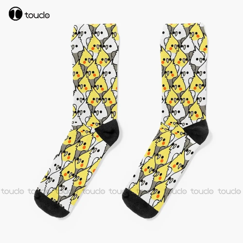 

Too Many Birds! - Cockatiel Squad Socks Sock Boots Cartoon Comfortable Best Girls Sports 360° Digital Print Custom Gift Harajuku